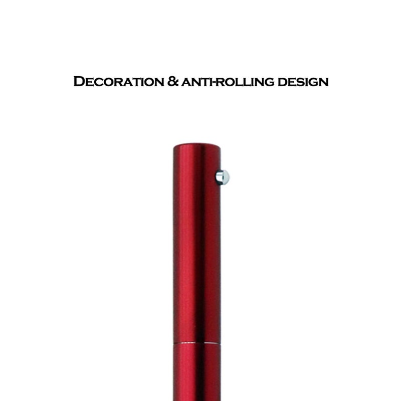 DUNBONG Retractable Metal Gel Pen, 0.5mm Medium Point Ballpoint Pens, Black Gel Ink (Red) - Image 3